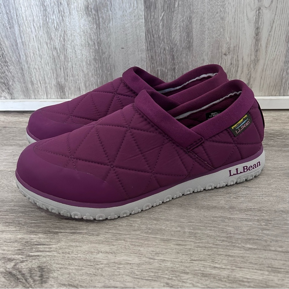 LL Bean Ultralight Primaloft Slipper Slip On Shoes Women's 11 Purple Quilted